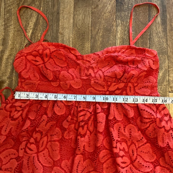 NWT Anthropologie Maeve Convertible Strapless Red Lace Mini Dress, Sz M - Picture 7 of 9